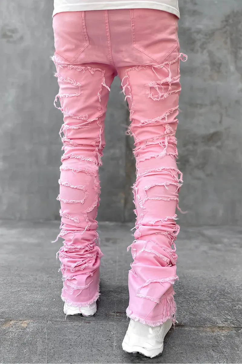 PM0475 Ripped Stretch Denim Jeans