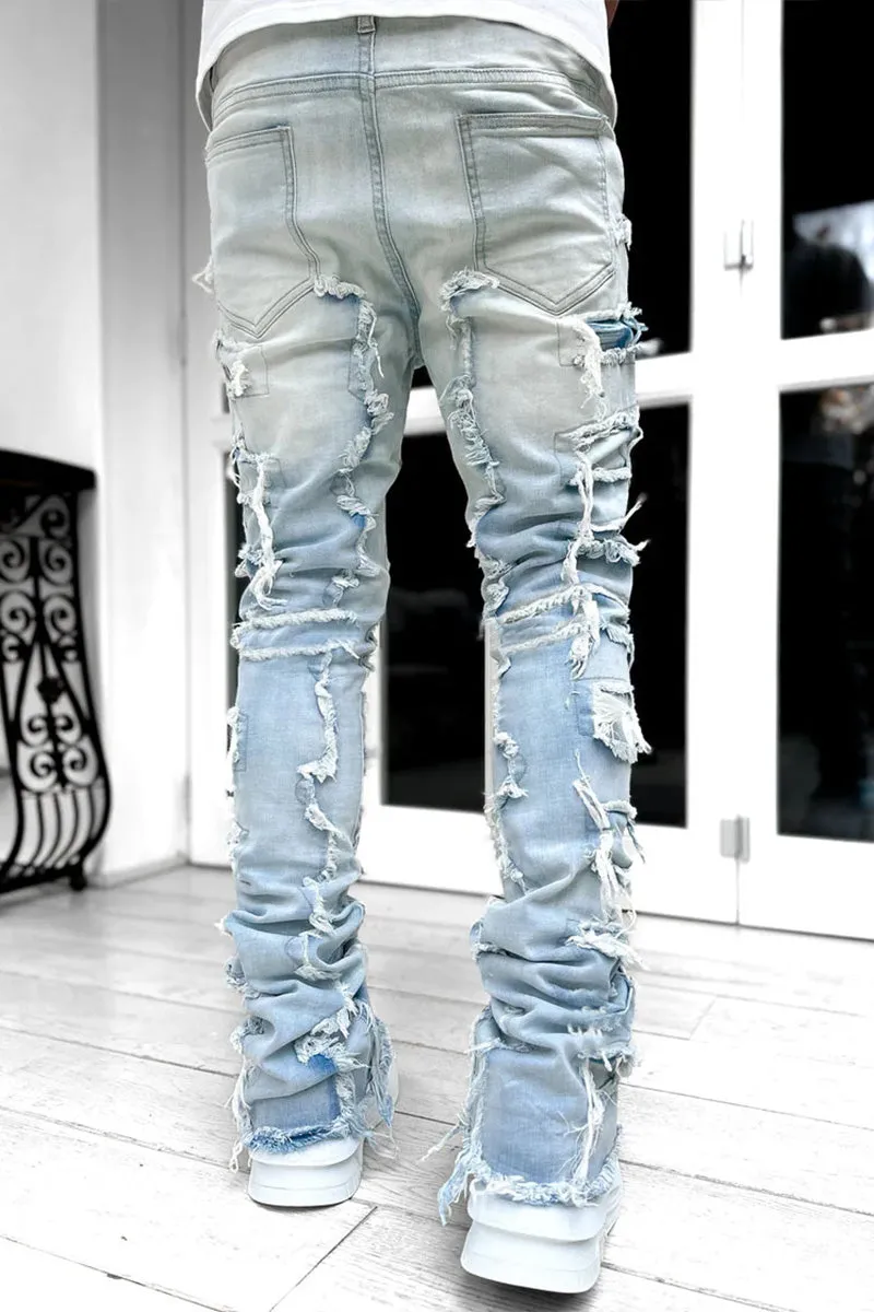 PM0475 Ripped Stretch Denim Jeans