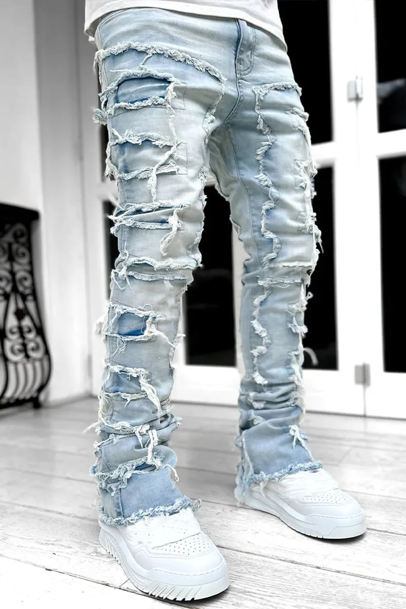 PM0475 Ripped Stretch Denim Jeans