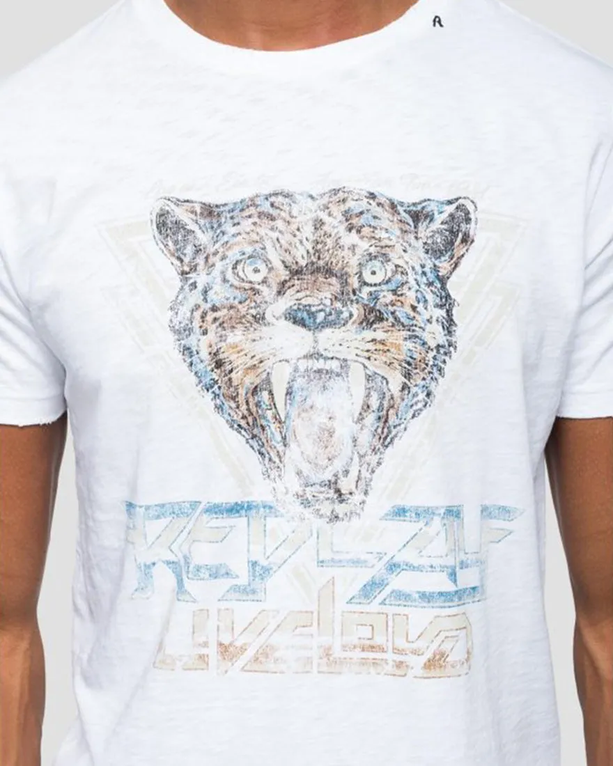 REPLAY M388722336 WHITE LION CREW T-SHIRT