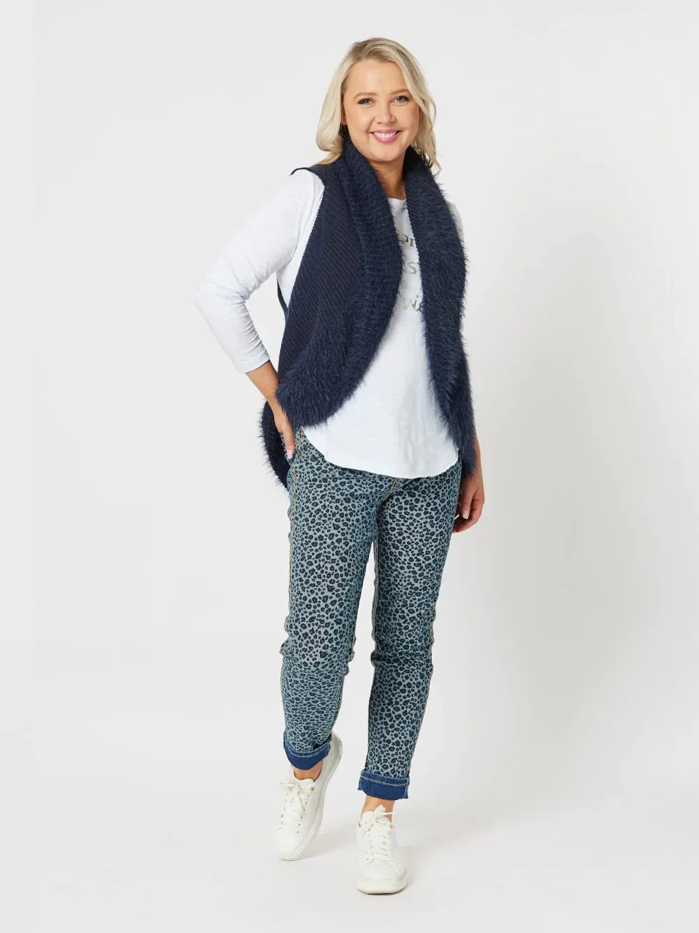 REVERISBLE ANIMAL PRINT JEAN