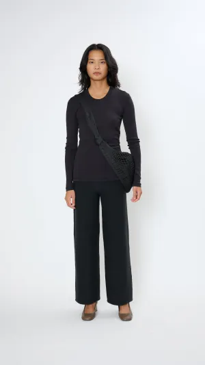 Rib Long Sleeve T-Shirt in Squid Ink