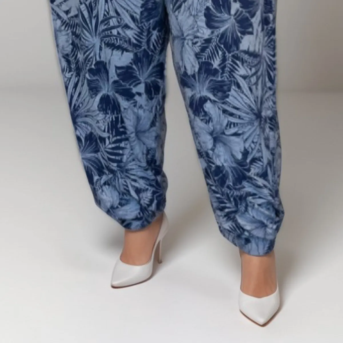 ROCKTHOSECURVES GREY BLUE HIGH WAIST HAREM PANTS