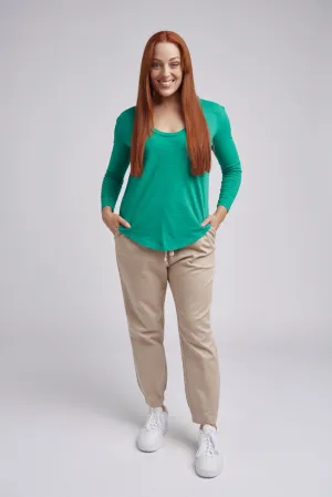 Scoop Neck Cotton Pocket Tee Greenlake