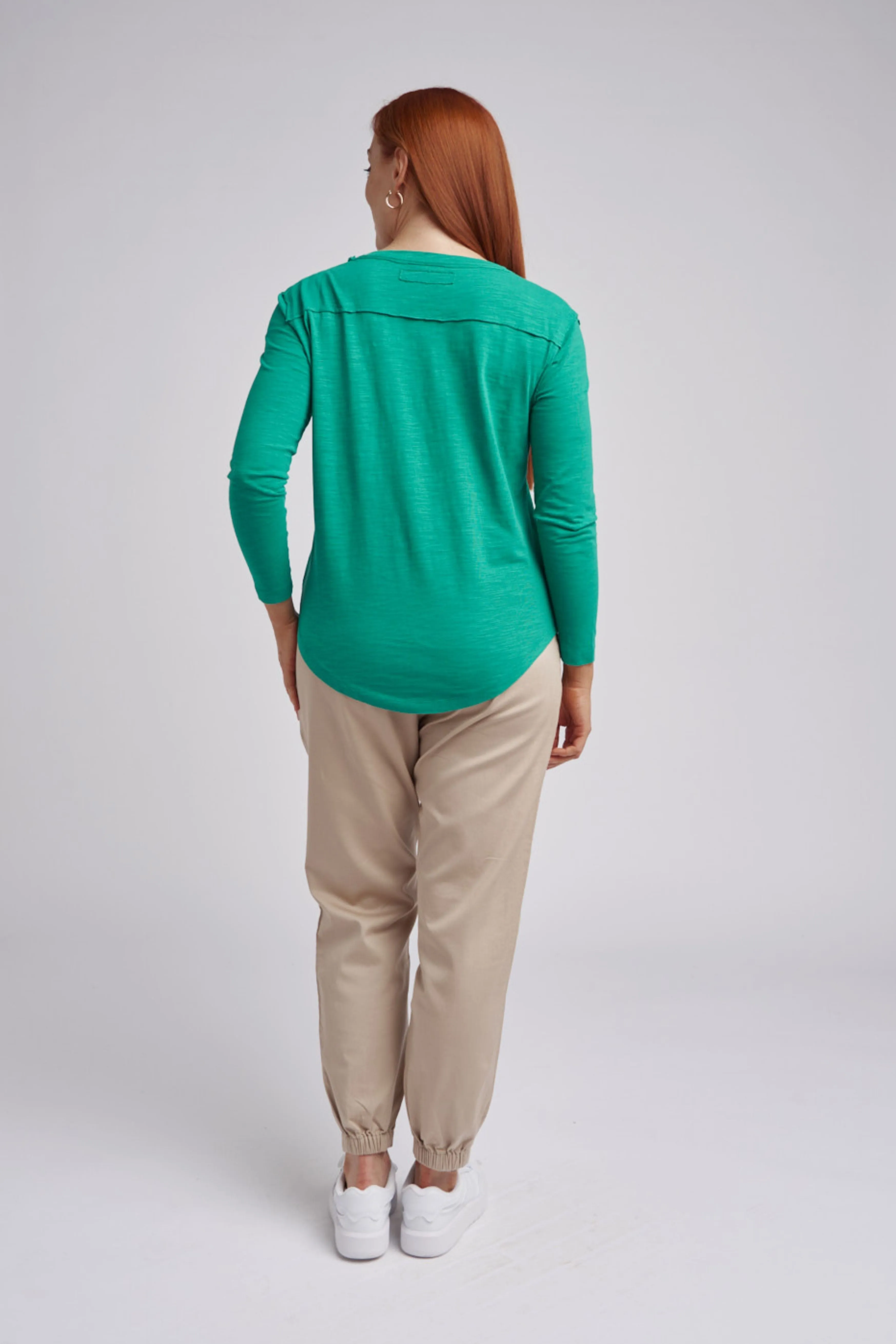 Scoop Neck Cotton Pocket Tee Greenlake