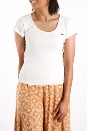Scoop Neck Tee Vintage White