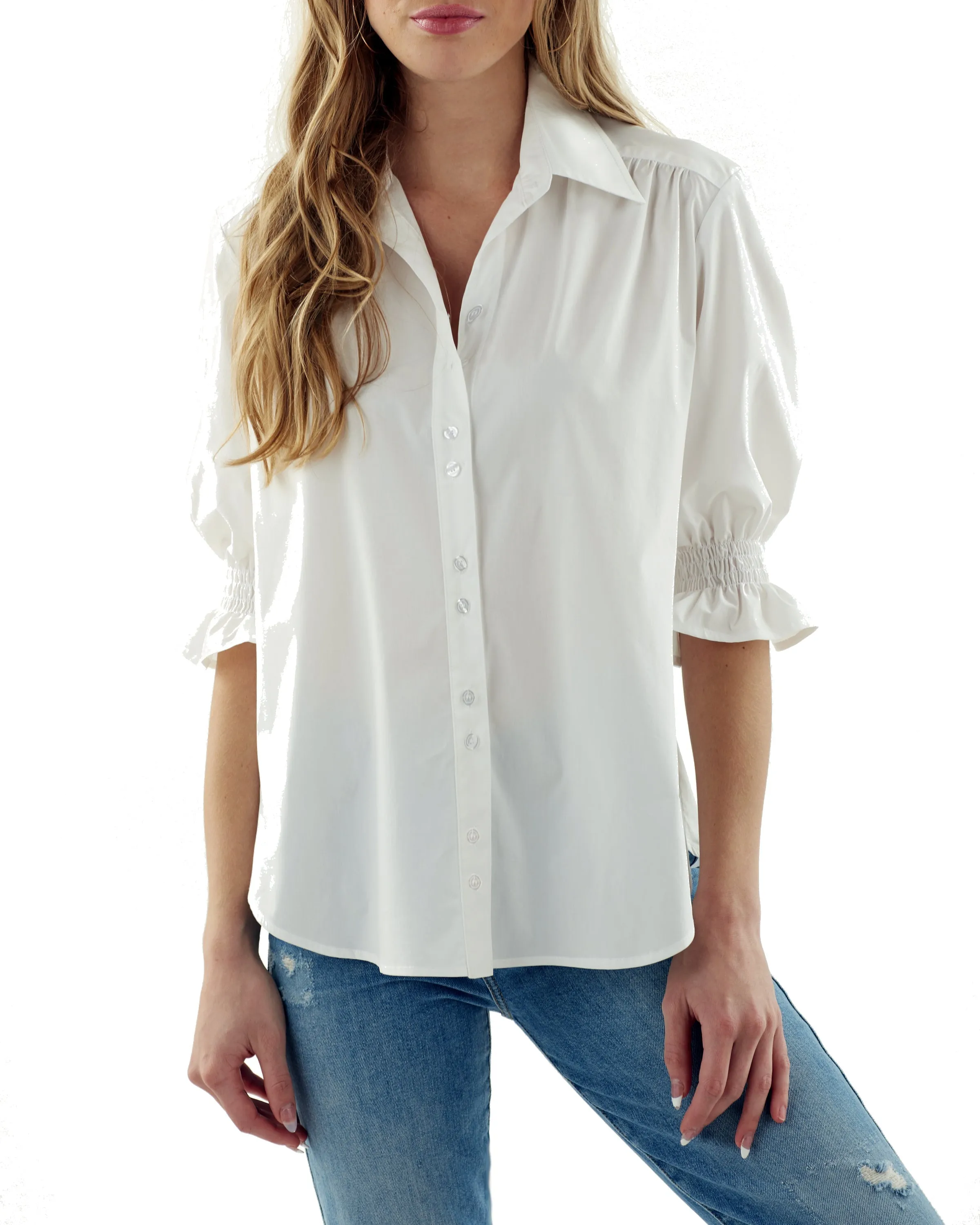 Sirena Black Silky Poplin Shirt
