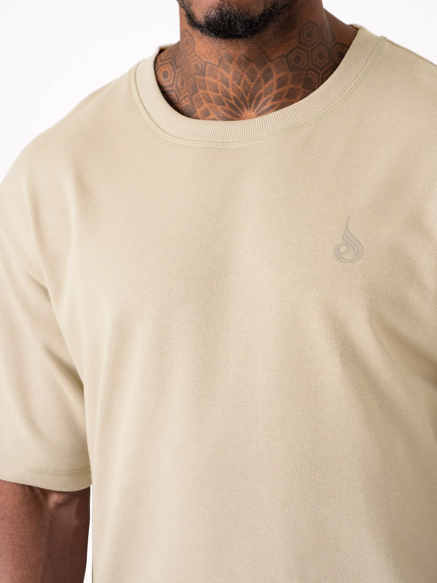 Throwback Fleece Oversized T-Shirt - Stone