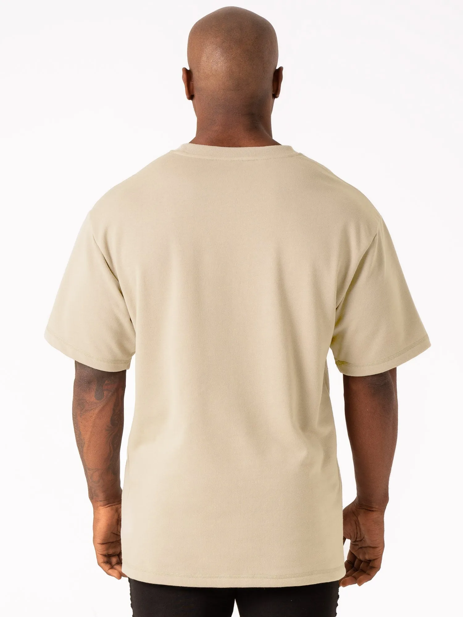 Throwback Fleece Oversized T-Shirt - Stone