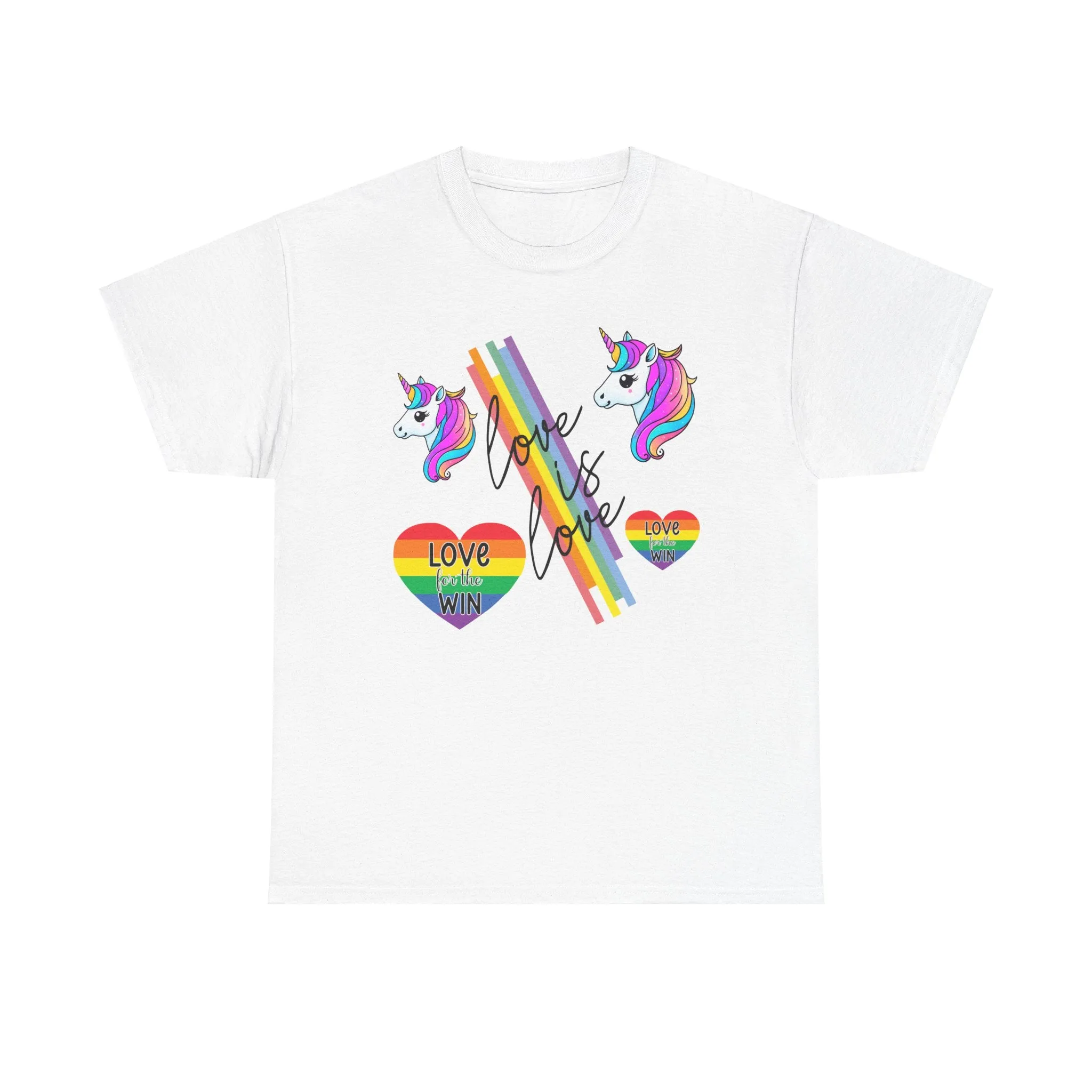 Unisex Heavy Cotton Tee | Love Wins Unicorn Graphic T-Shirt | LGBTQ  Pride Apparel
