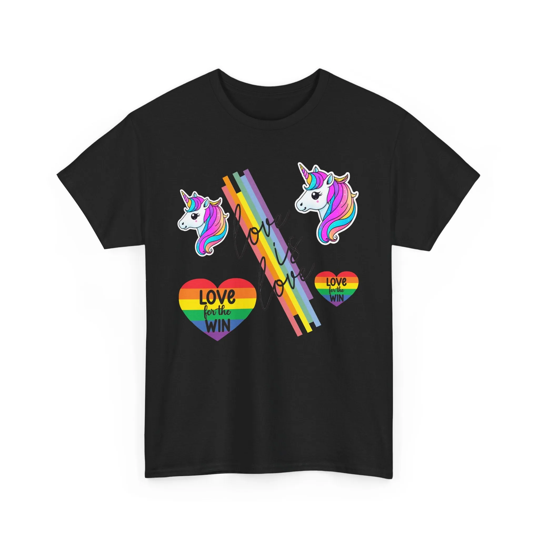 Unisex Heavy Cotton Tee | Love Wins Unicorn Graphic T-Shirt | LGBTQ  Pride Apparel