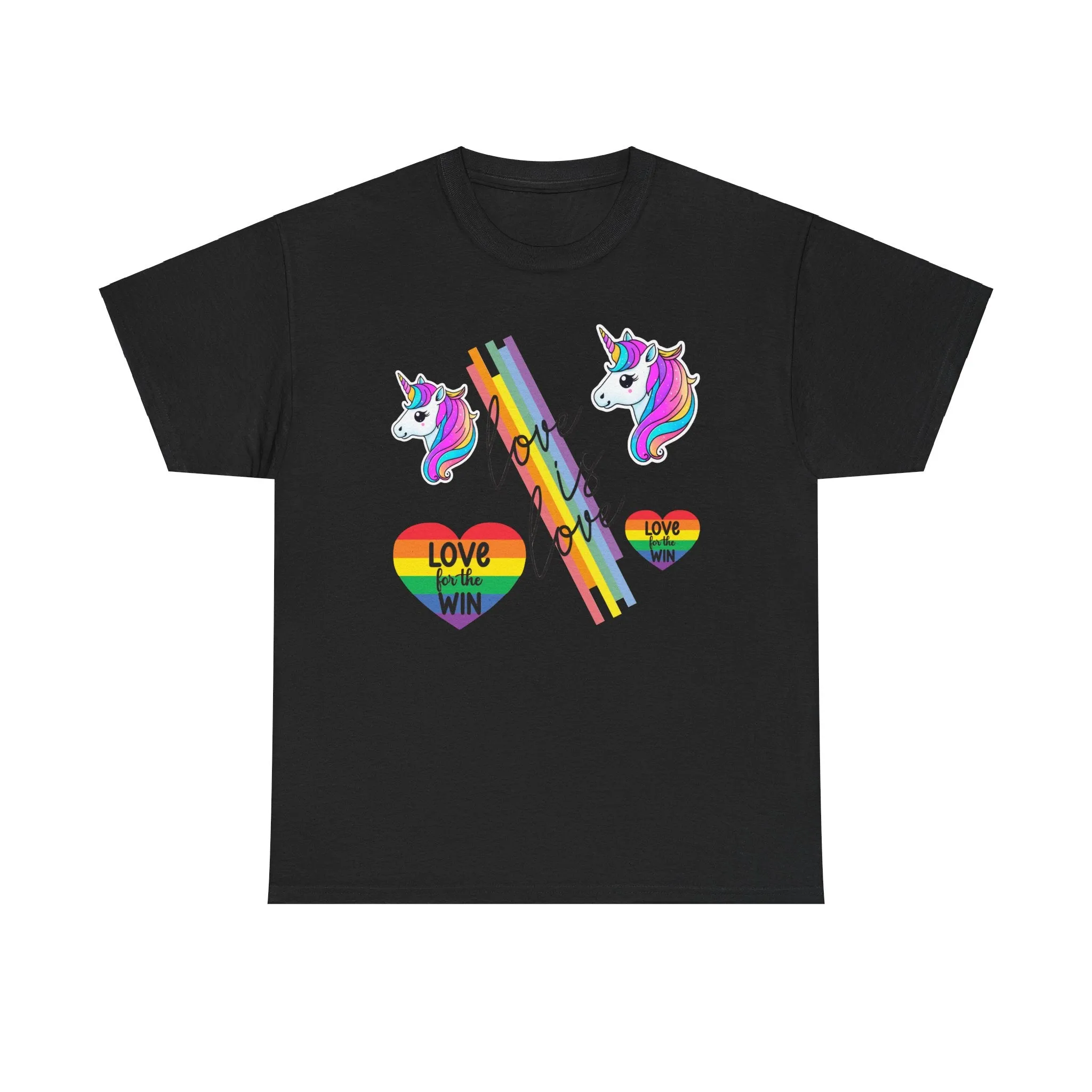 Unisex Heavy Cotton Tee | Love Wins Unicorn Graphic T-Shirt | LGBTQ  Pride Apparel
