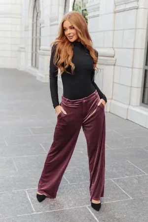 Velvet Wide Leg Trousers
