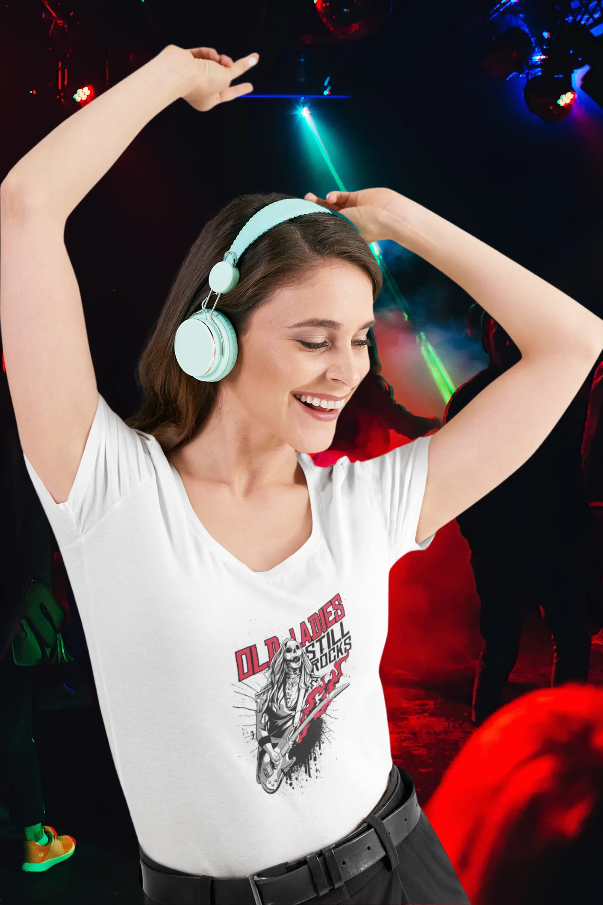 Zombie Rocker Printed Scoop Neck T-shirt for women