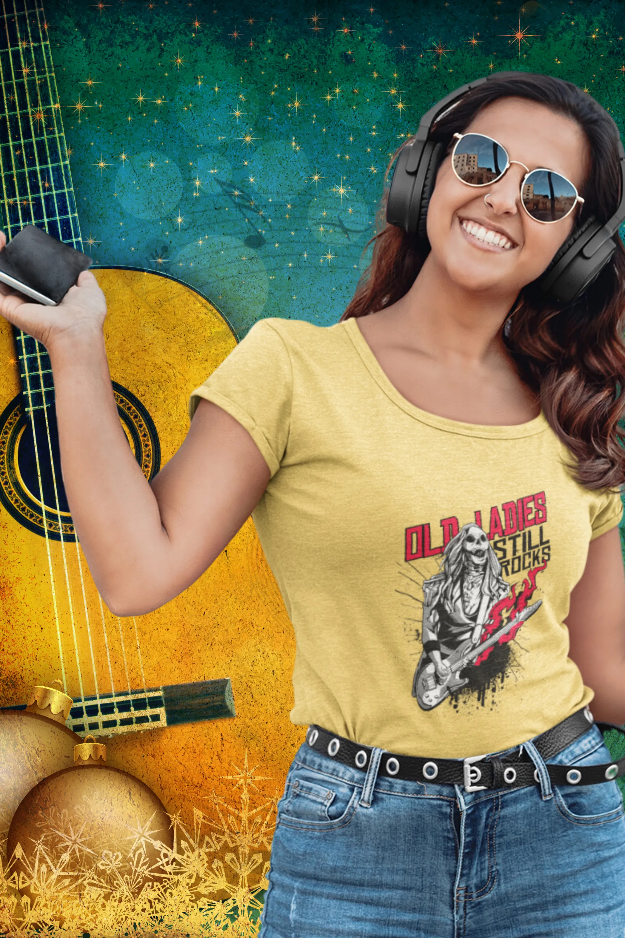 Zombie Rocker Printed Scoop Neck T-shirt for women